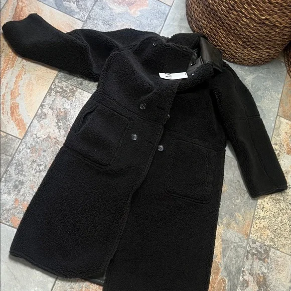 NWT Zara chocolate Brown reversable Coat - Picture 7 of 10